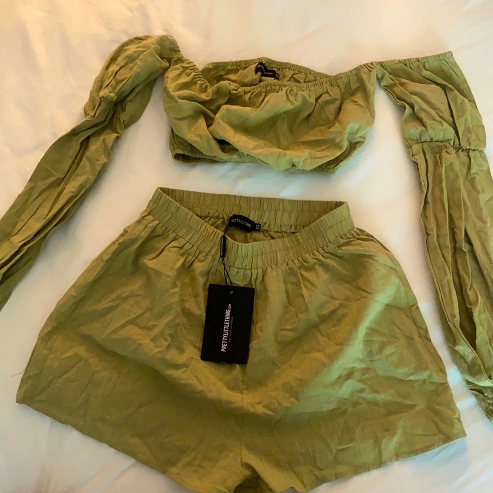 Cute Linen/Khaki Beach Set